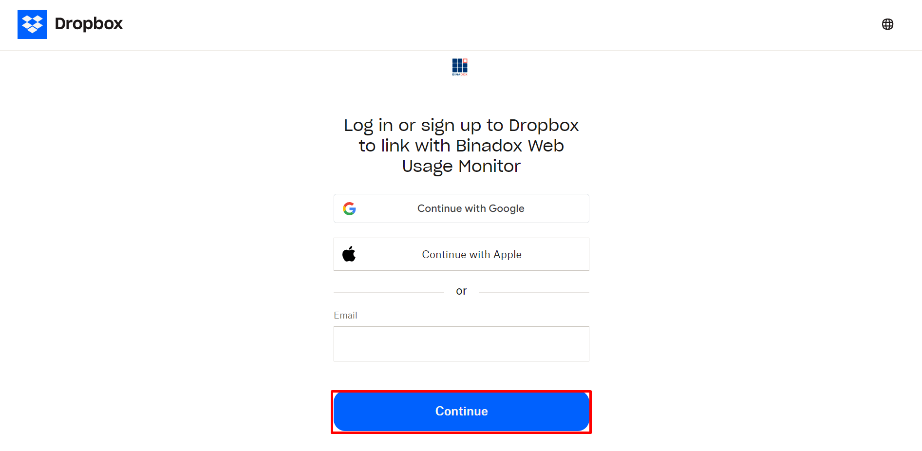 Login Dropbox