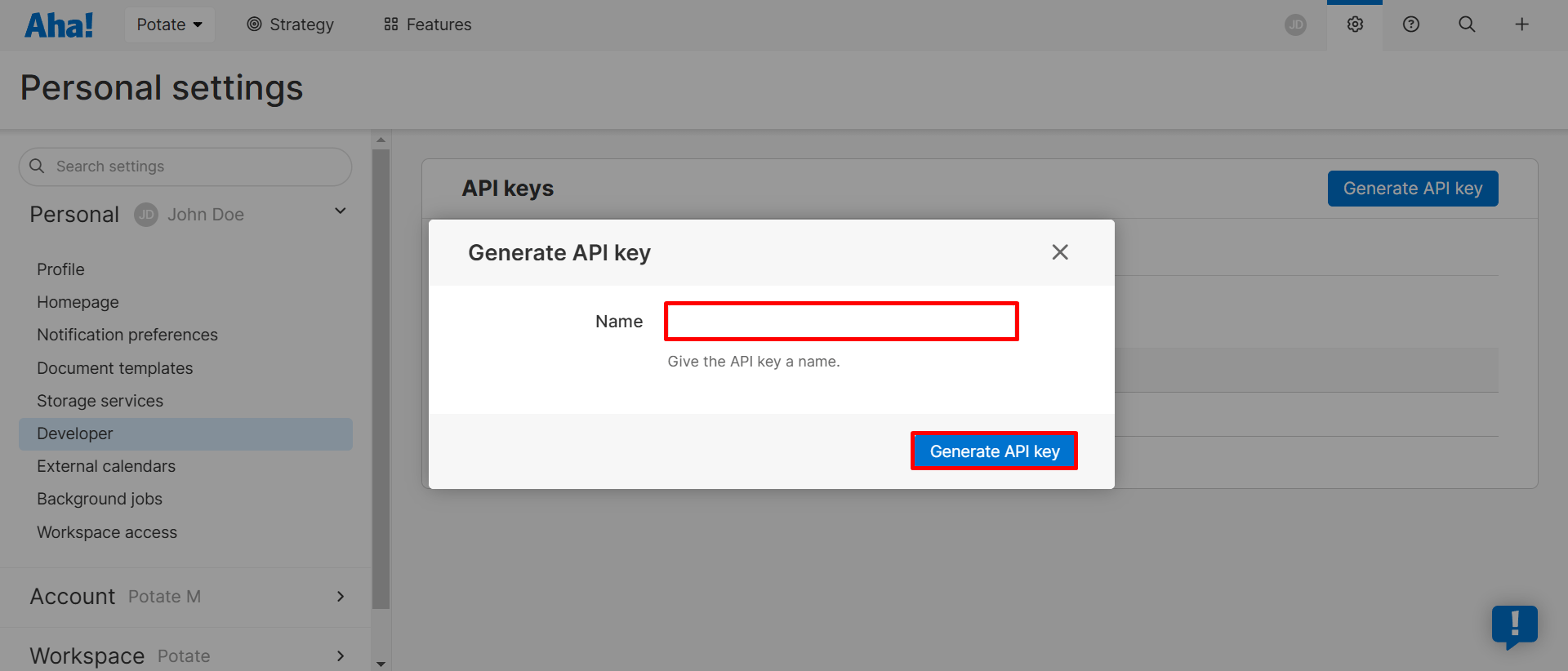 Name API Key