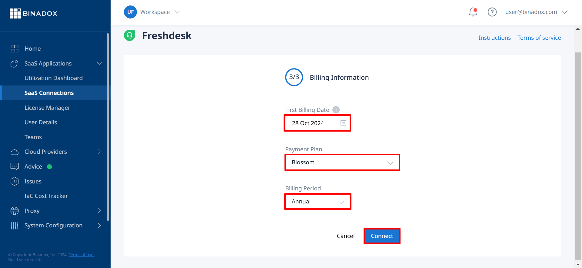 Billing information