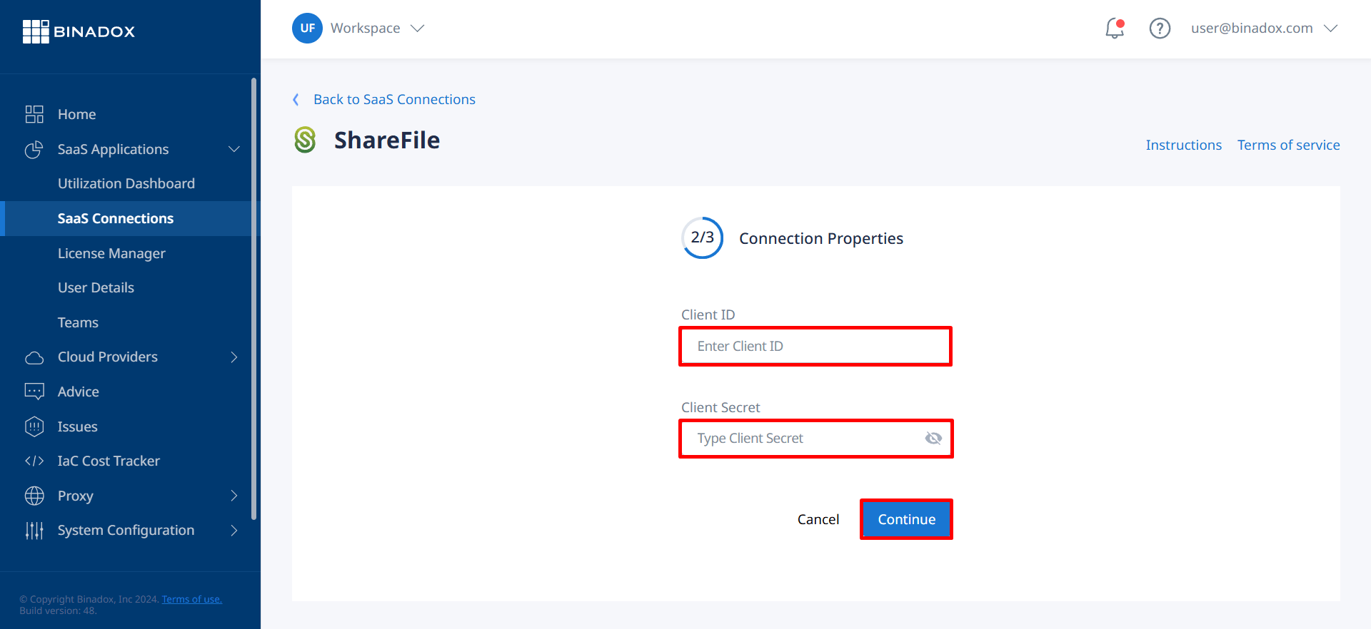 Connection properties