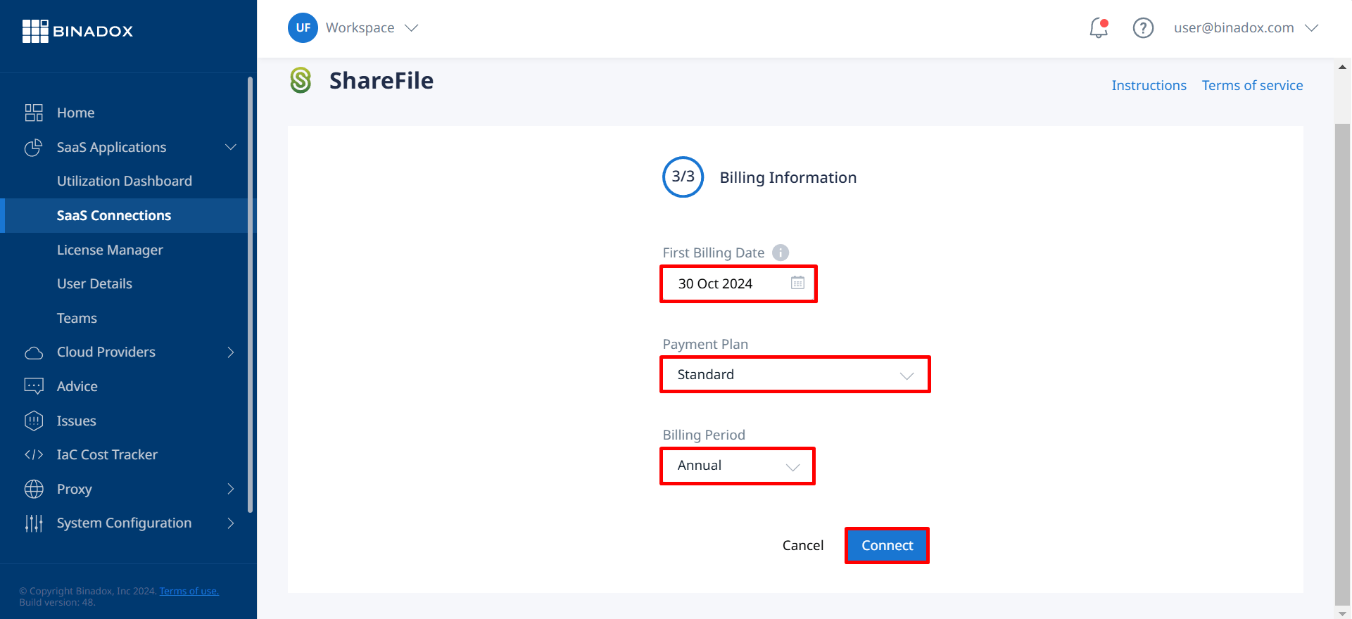 Billing information