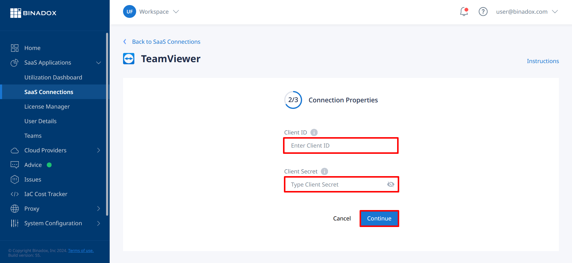 Connection properties