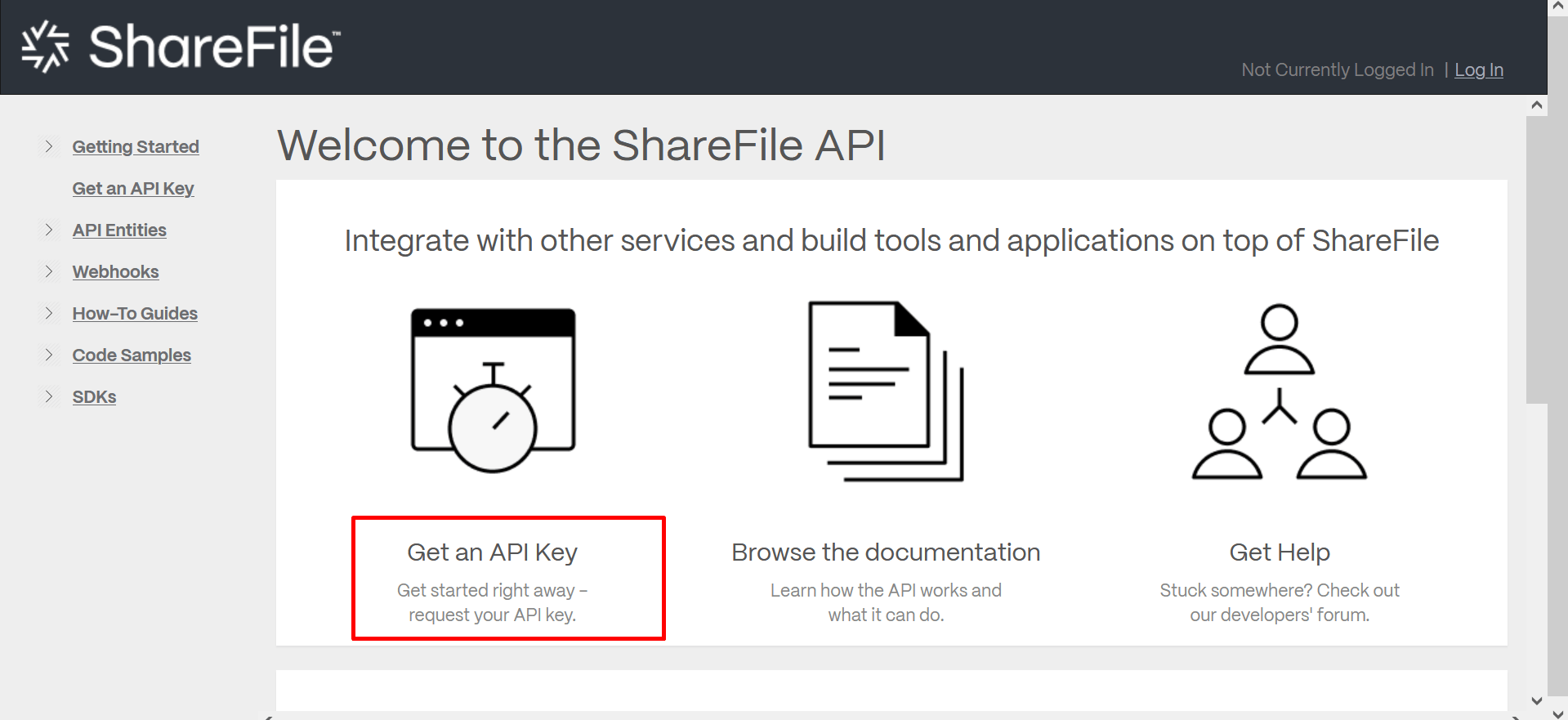 Get API Key ShareFile