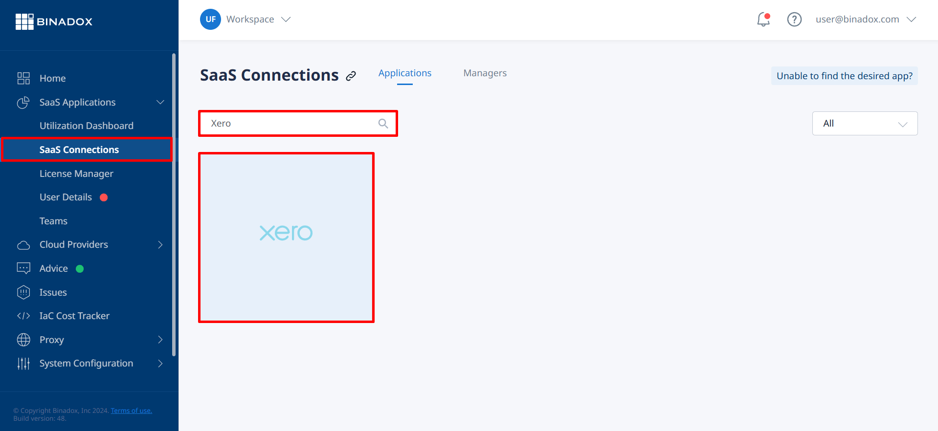 Binadox SaaS Connections