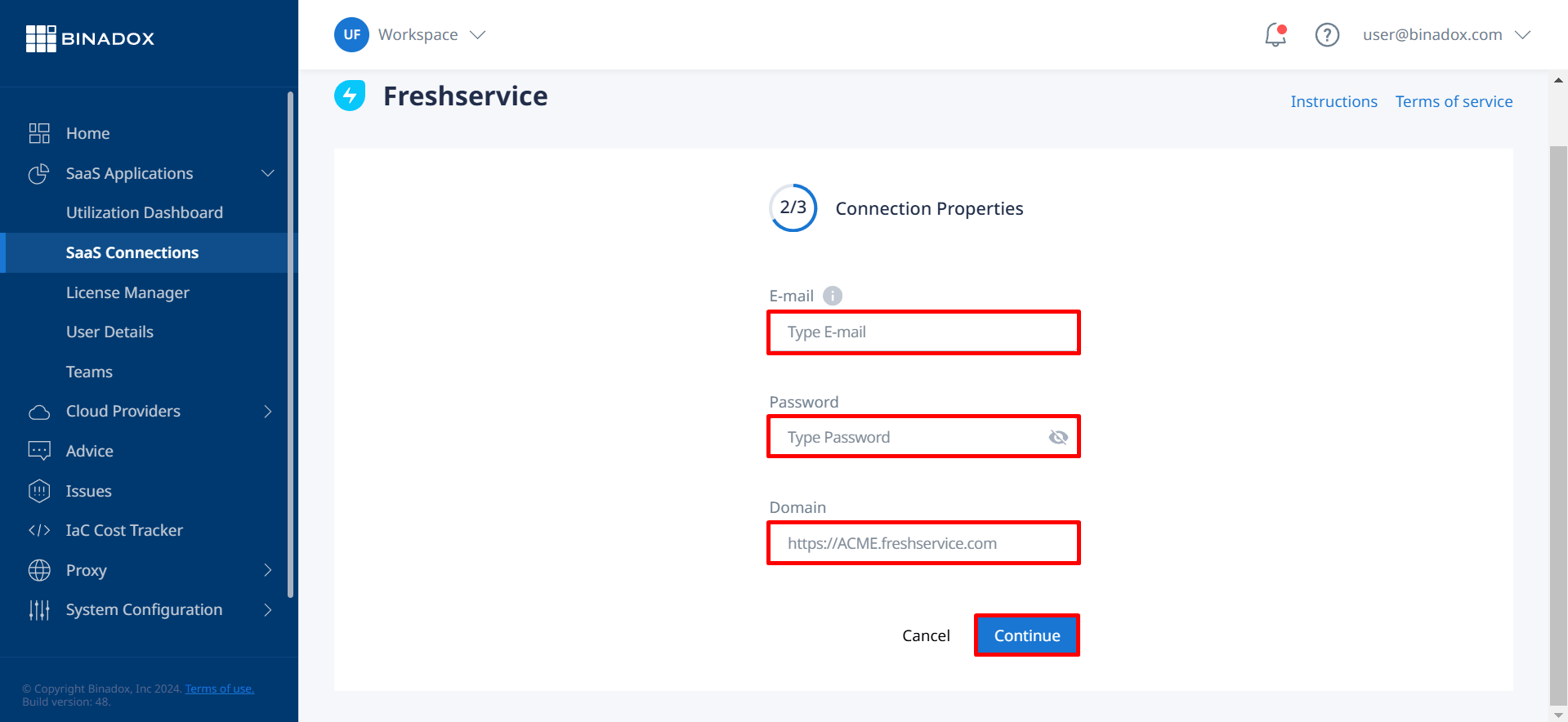 Connection properties