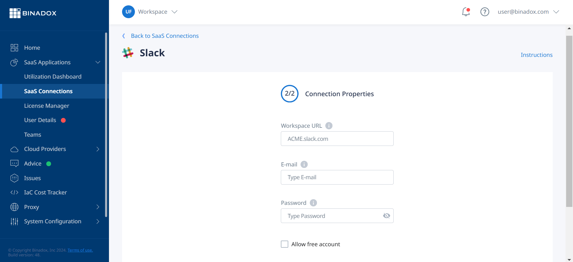 Connection properties