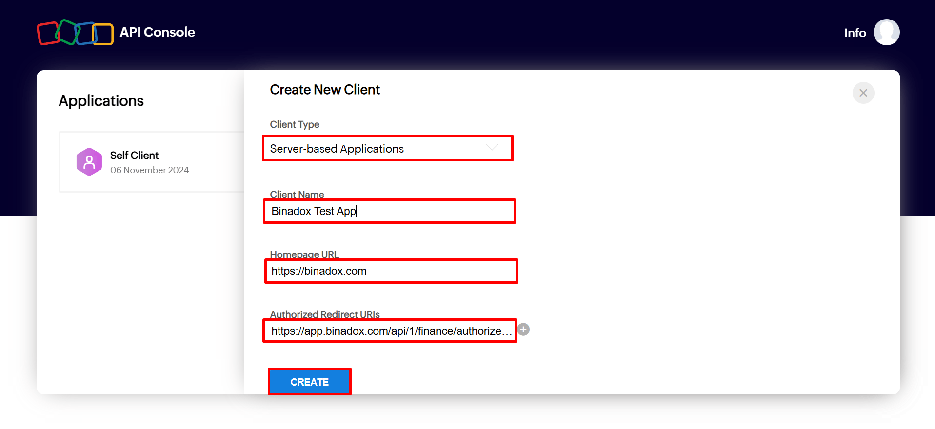 Create New Client