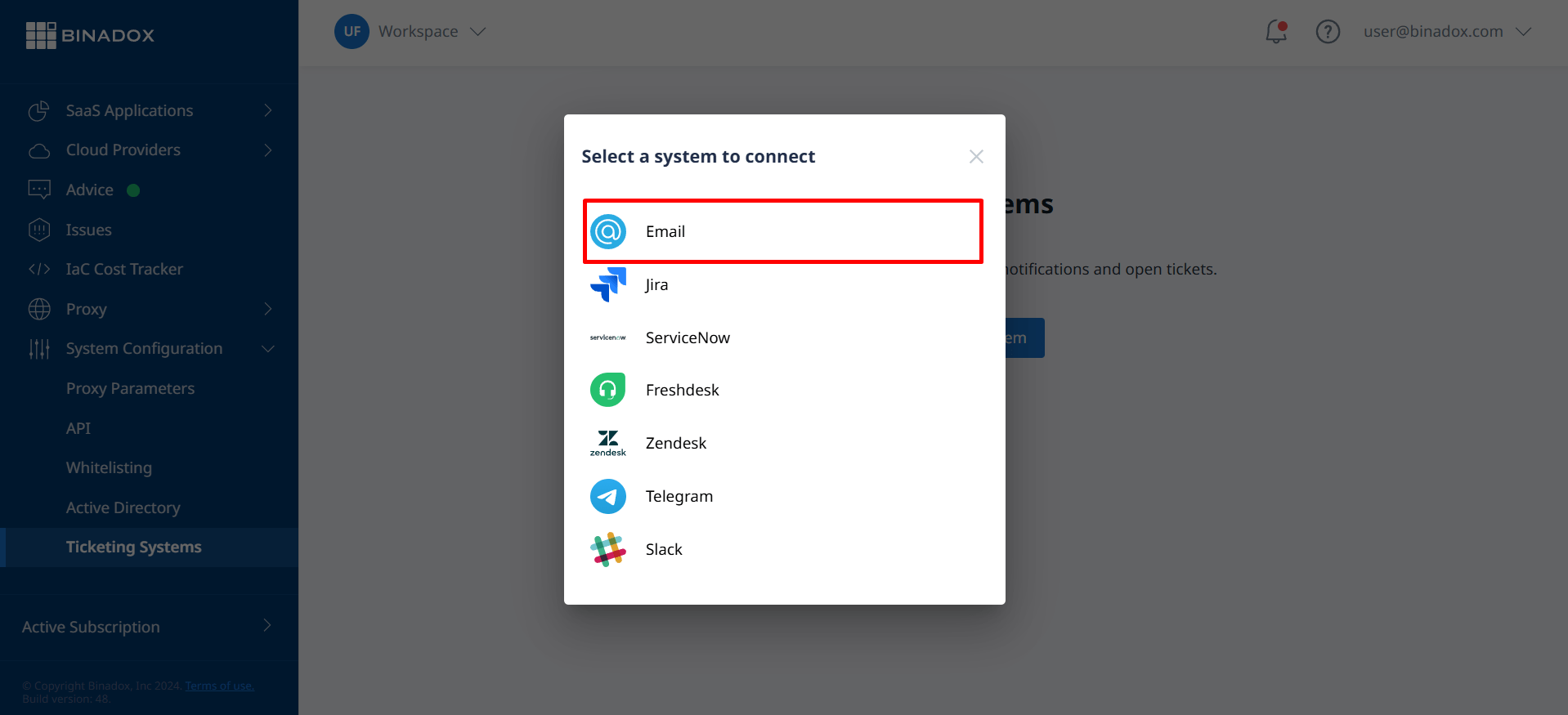 Select a system to connect