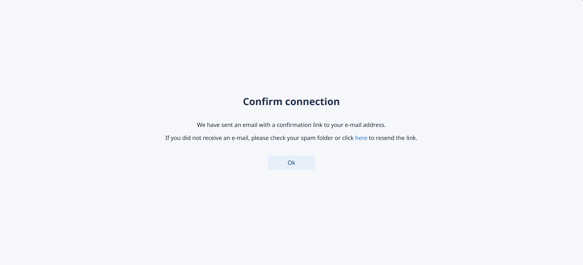 Confirm connection