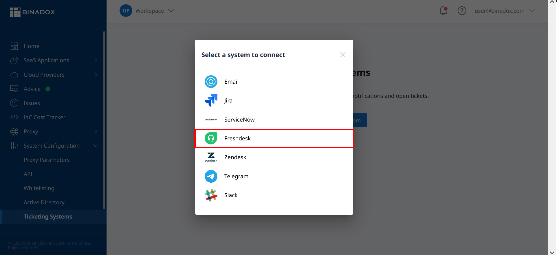 Select a system to connect