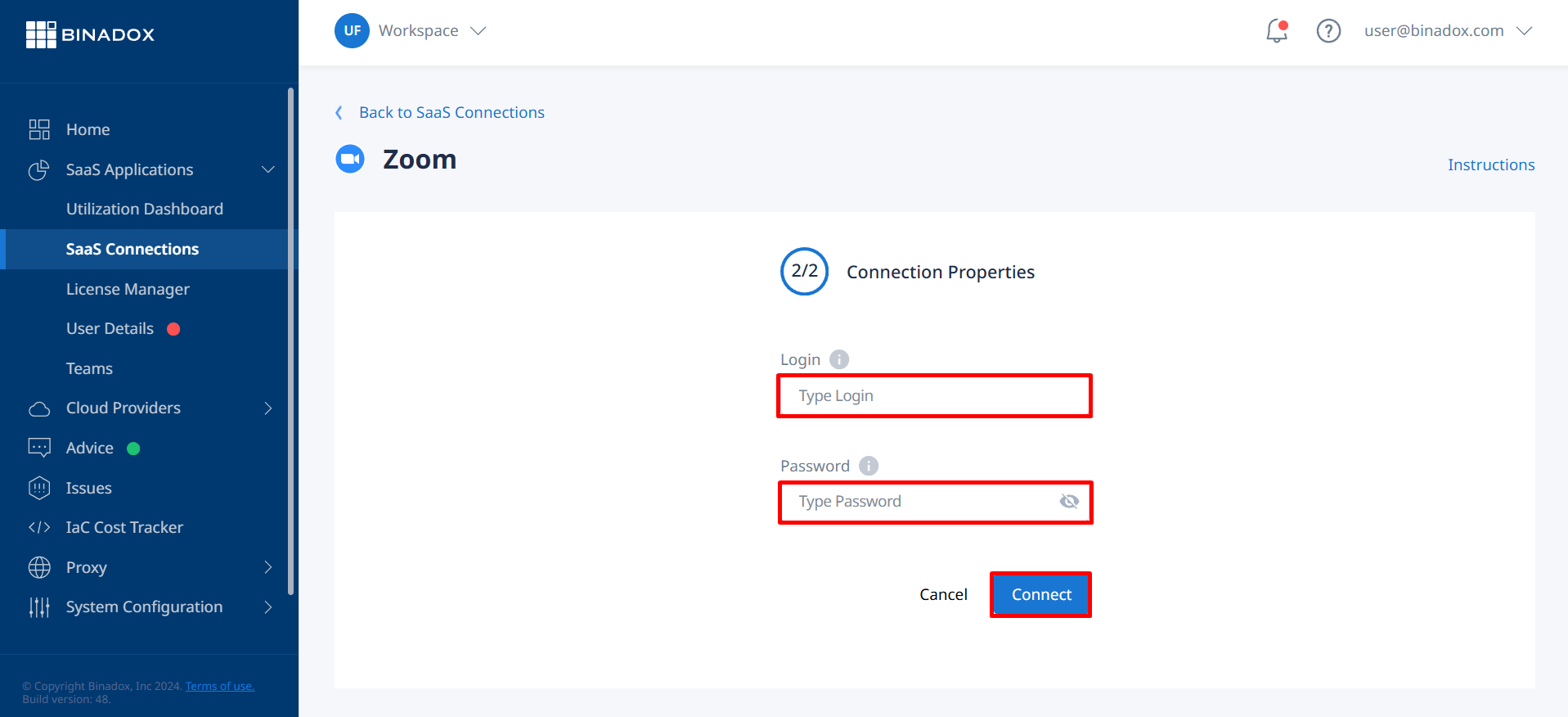 Connection properties