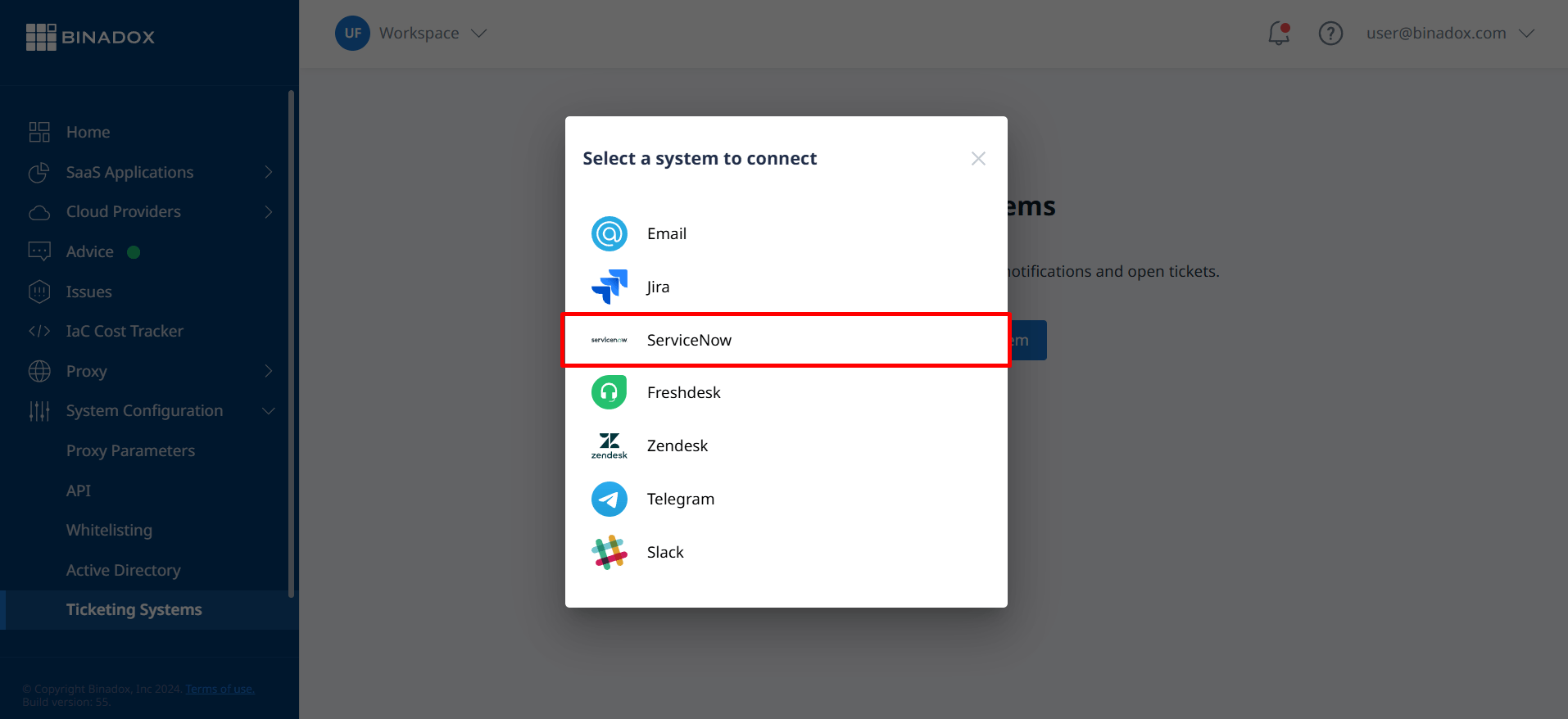 Select a system to connect