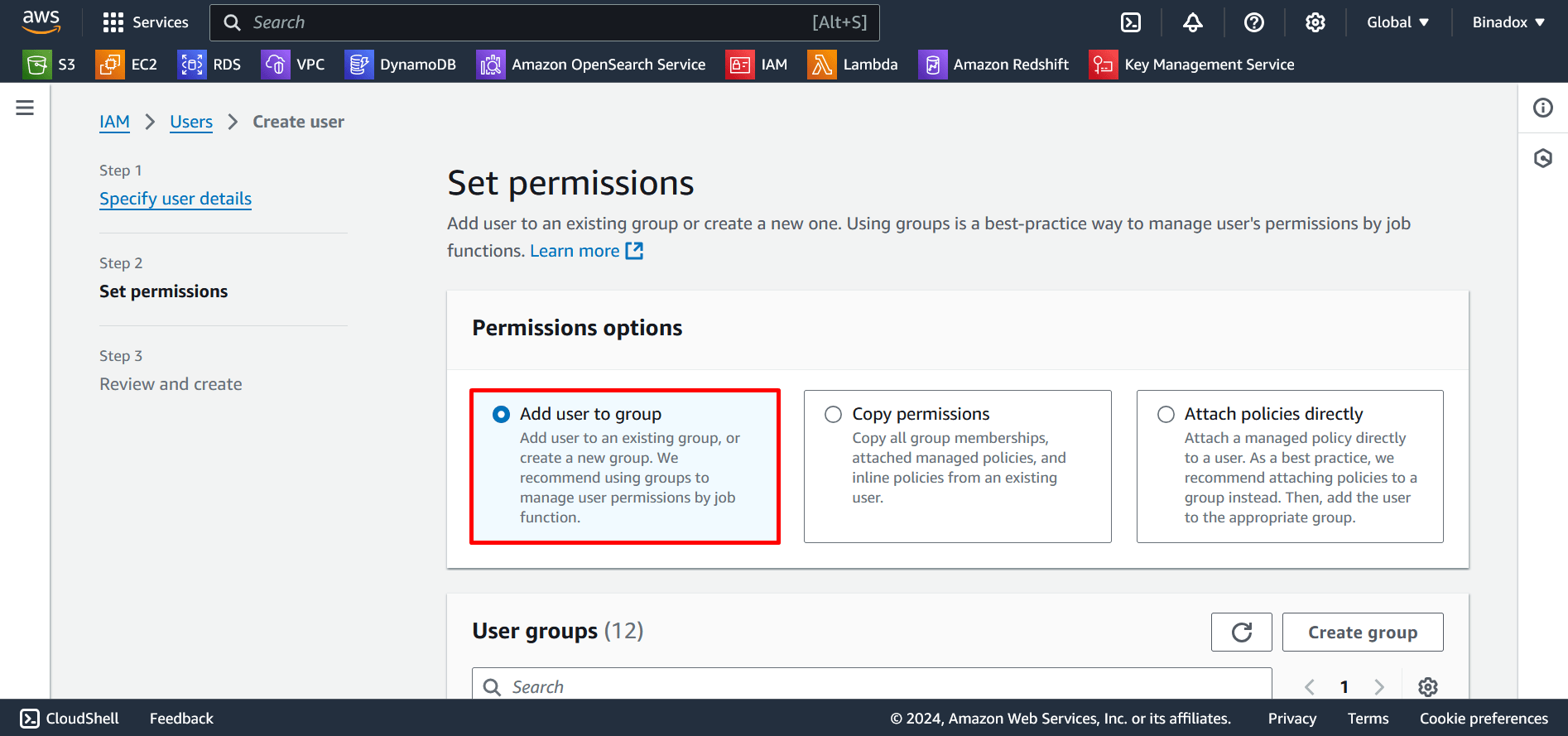 Set permissions