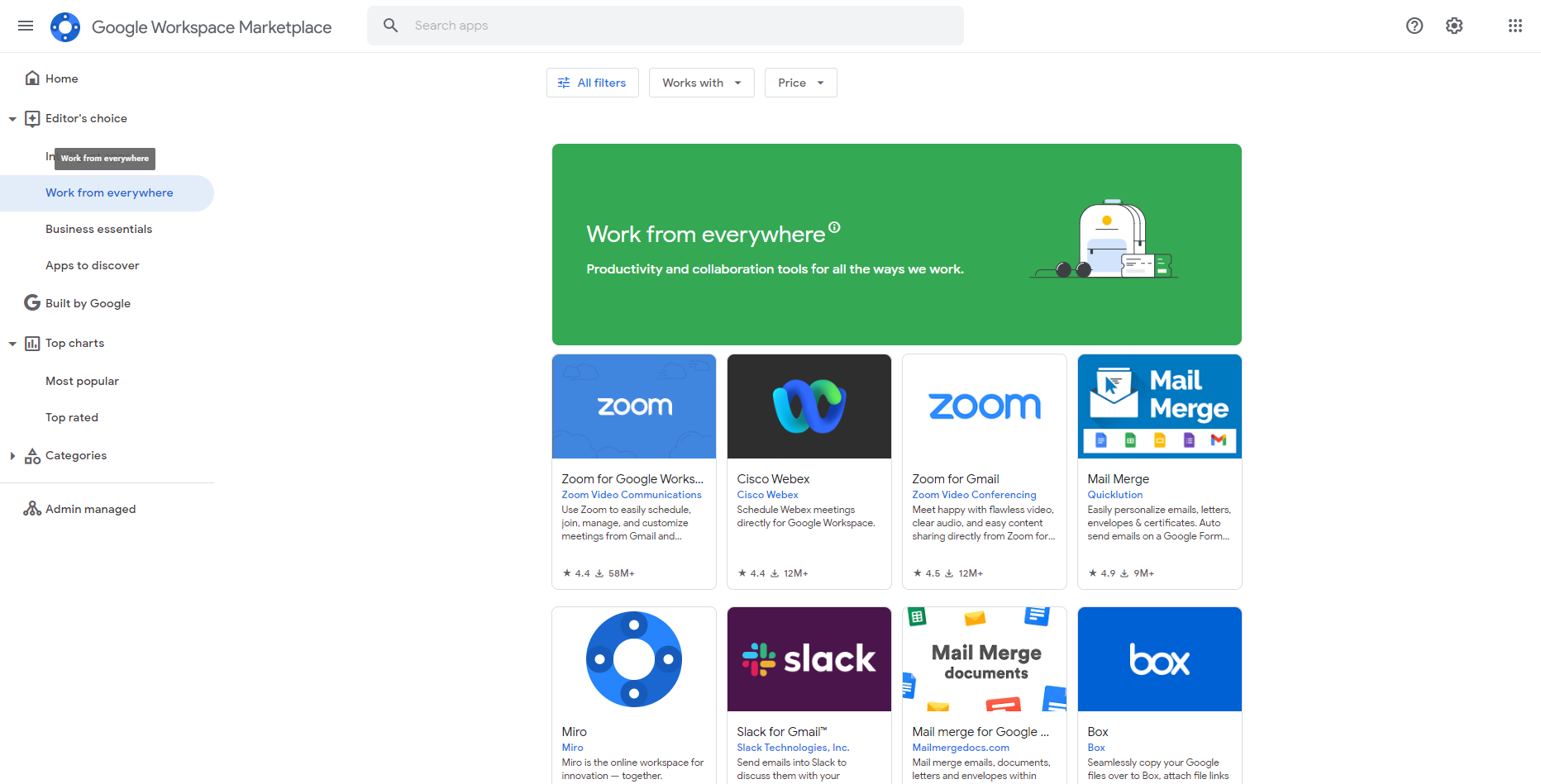 Google Workspace Marketplace Interface 