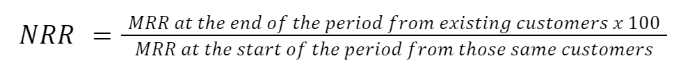 Formula: Net Revenue Retention (NRR)